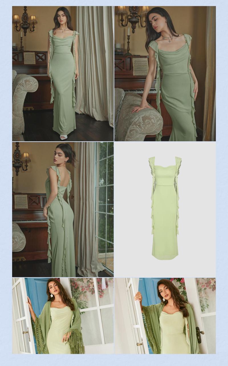 Cider Women's Sleeveless Maxi Dress for Wedding Guest, Elegant Bridesmaid Dresses, Ladies Formal Cocktail Party Dress, Spring Wedding Guest Outfits, Lady Evening Gowns, Wedding Guest Attire 2025