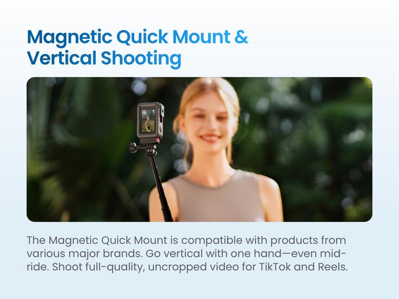 Xtra Edge Action Camera, 1/1.3" Sensor & 4K Cinematic Video, Hyper Stabilization, Waterproof Camera to 52 Ft, 3-Hour Battery, Universal Quick Mount, Vlogging Camera for Adventure Photography