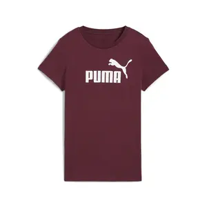 PUMA Womens Essentials Logo Crew Neck Short Sleeve Casual Tops Casual - Red