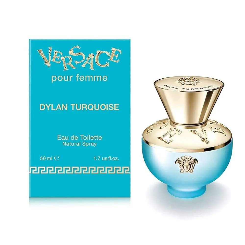 Versace Dylan Turquoise Eau de Toilette for Women - Vibrant Luminous Fragrance Inspired by Summer Days & Crystal Waters 50ml
