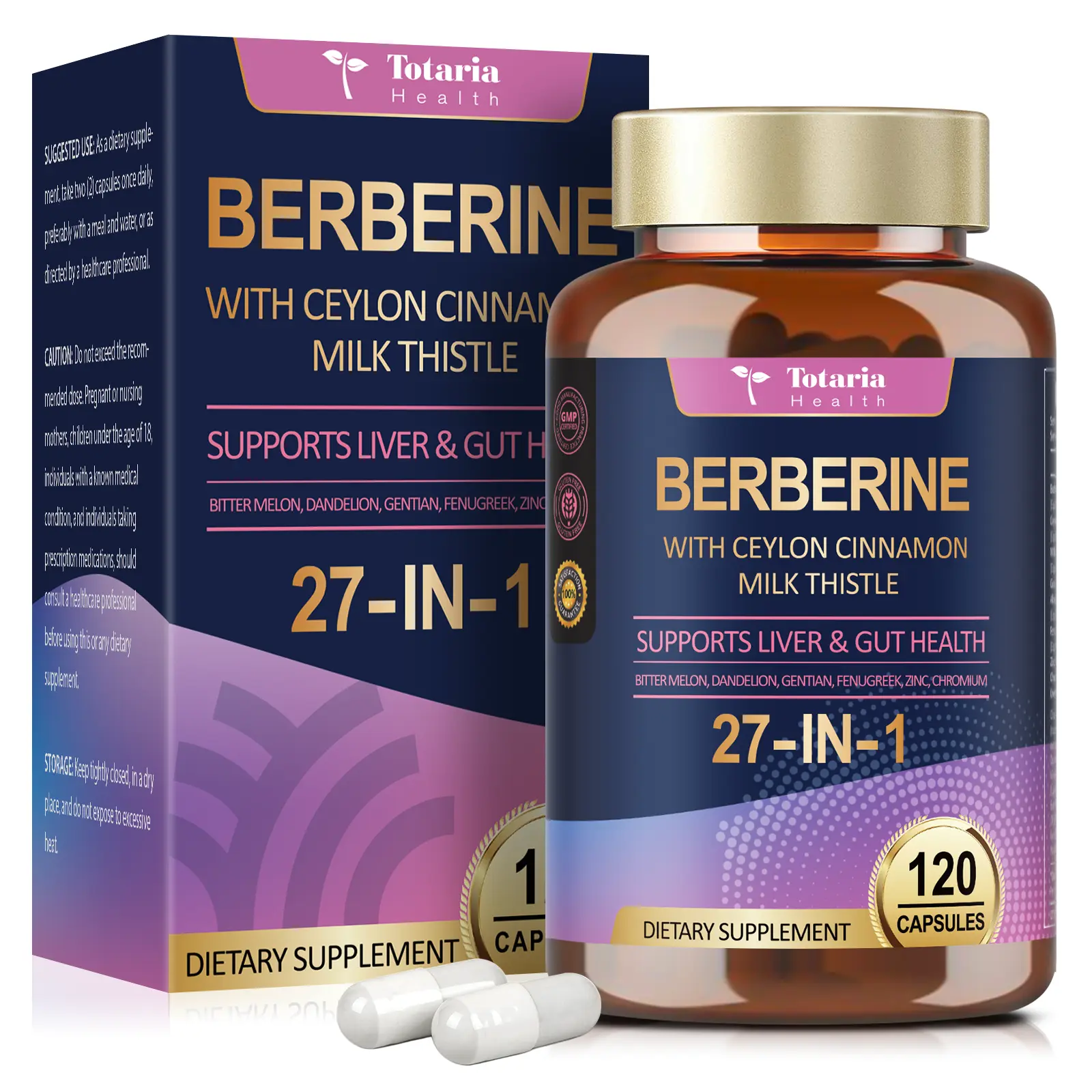 Totaria 27-in-1 Complex | Berberine + Ceylon Cinnamon + Milk Thistle + Green Tea | Vegan Formula | Daily Wellness Support | travel essentials #weeklydeals #tiktokshopbacktoschool