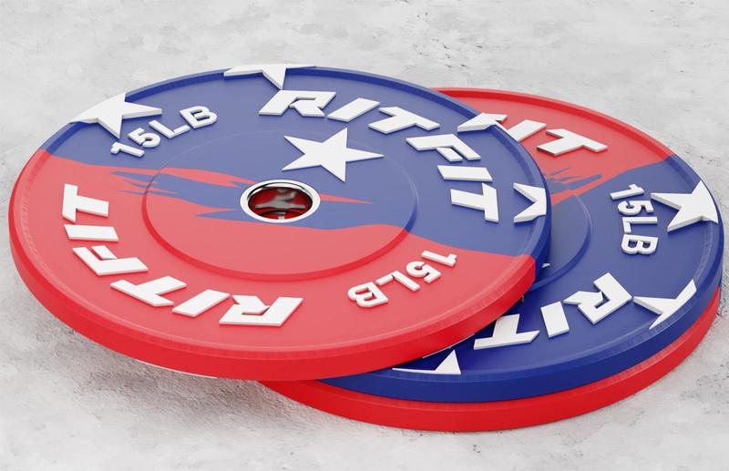 RitFit Patriotic Color Bumper Plates 2 Inch Olympic Rubber Weight Plates