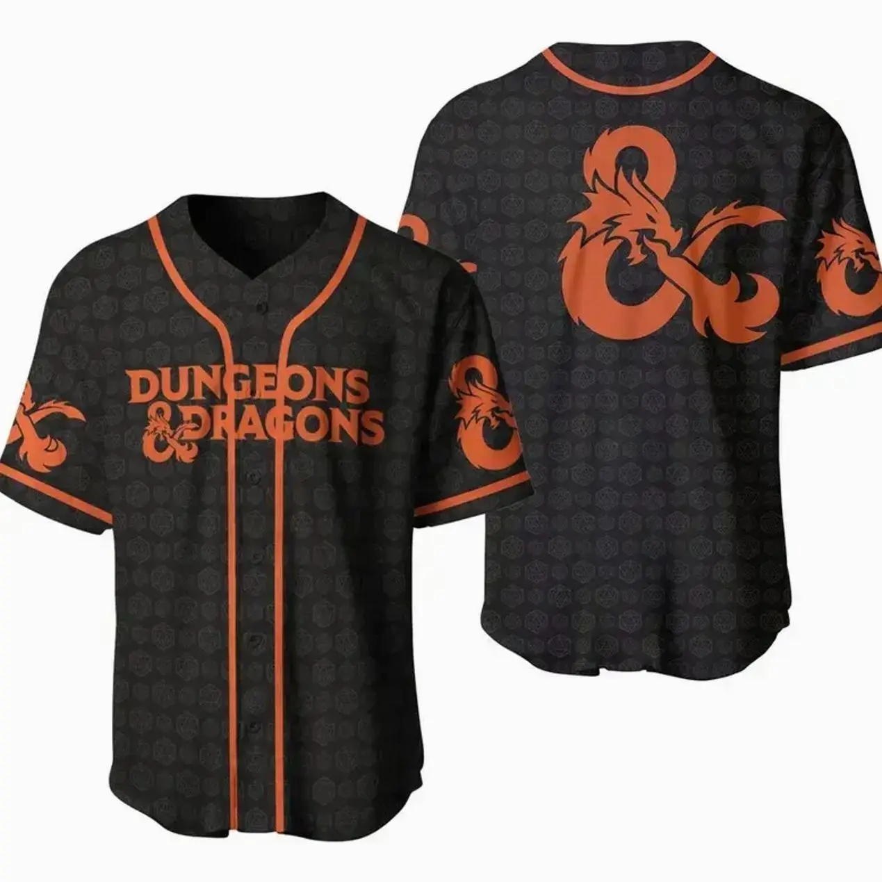 BaseMode Jerseys Dragon Quest Baseball Jersey Black Red Fantasy Shirt Cool Unisex Graphic Top Loose Fit 100% Polyester V-Neck Short Sleeves