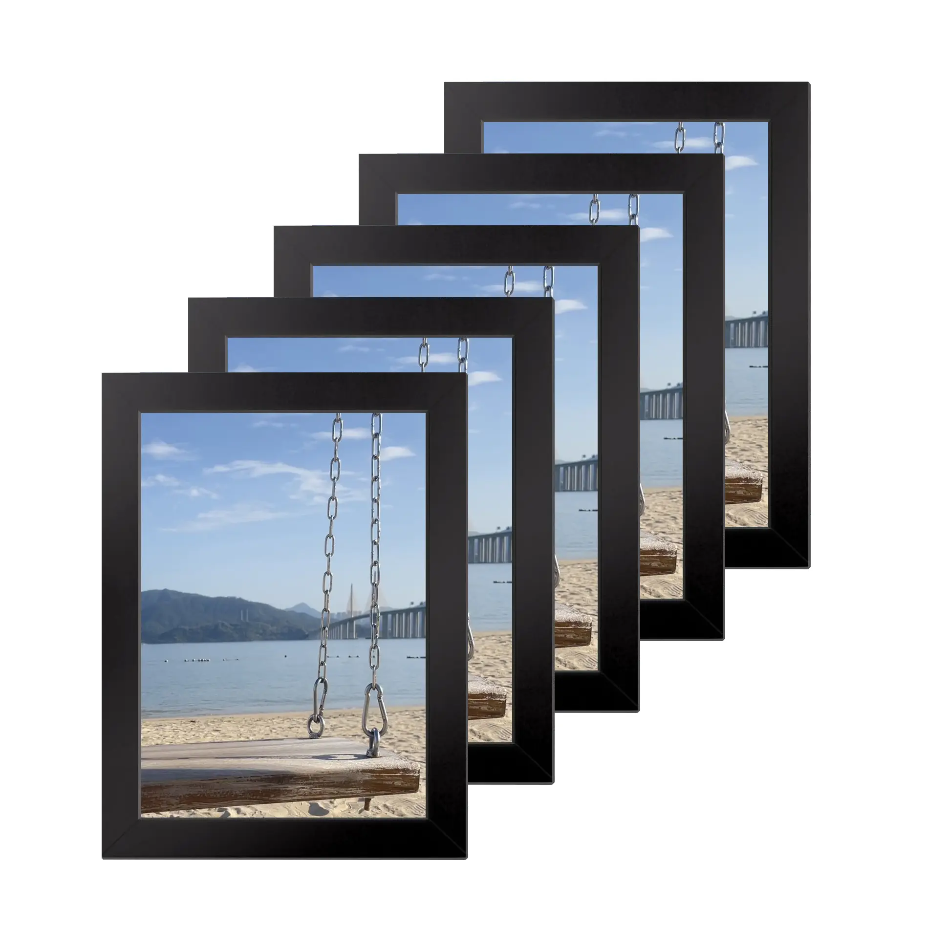 5pcs Photo Frame Set, 4x6/5x7/6x8 Inch Wooden Picture Frames with Acrylic Backing, Wall or Flat Display, Home Decor Accessory, Acrylic Glass, Wall Decor Gift