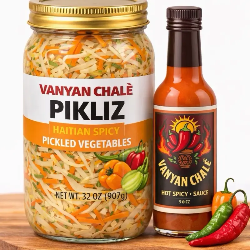Vanyan Chale pikliz 32 oz Haitian hot spicy pepper Vanyan Chale pikliz 32 oz Haitian hot spicy pepper