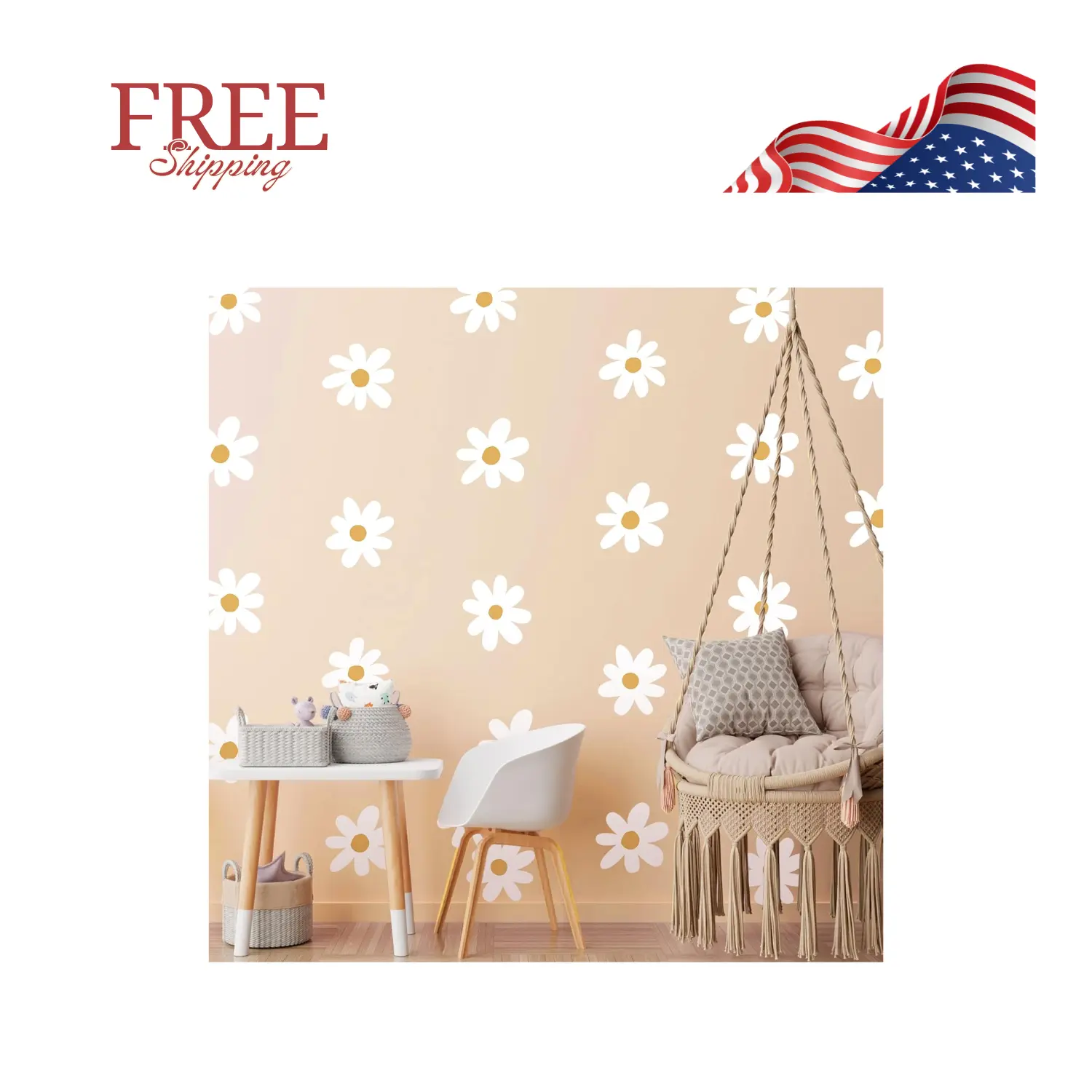 Daisy Wall Decal Flower Vinyl Wall Decals Daisy Stickers Floral
