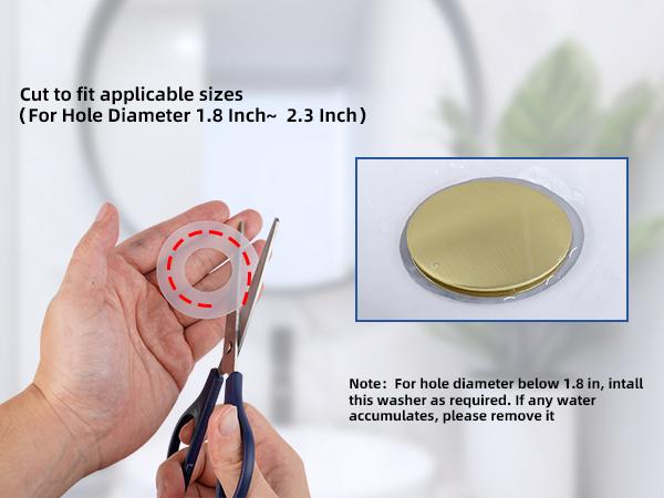 Hibbent Universal Bathroom Sink Stopper 2 in 1 Pop Up Metal Sink Drain Strainer with Hair Catcher, Fit for 1.1~2.36" Sink Basin Hole, Not for Bathtub, Big Cover Cap, Anti-clog, Brushed Gold
