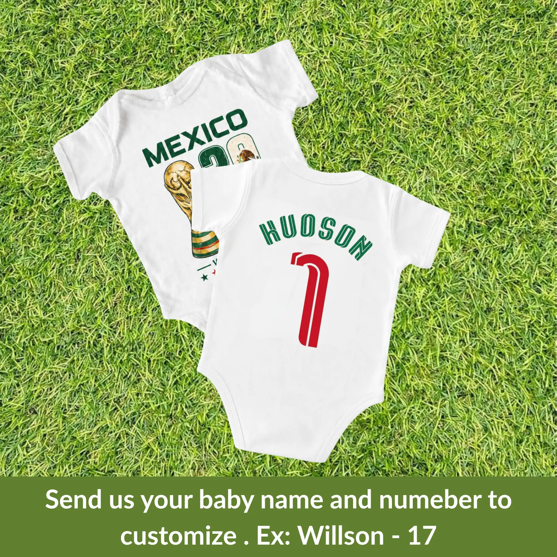 [Custom Onesie] Mexico 2026 Baby Onesie – Soft, Stylish & Perfect Baby BodySuit for Everyday Wear