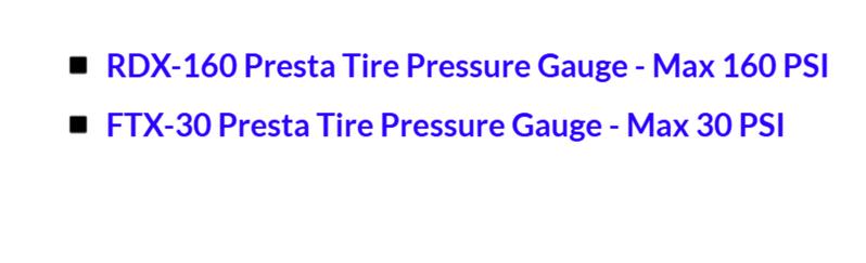 MBX-60 Presta Tire Pressure Gauge for Bikes (Max 60 PSI) | MTB & XC Series