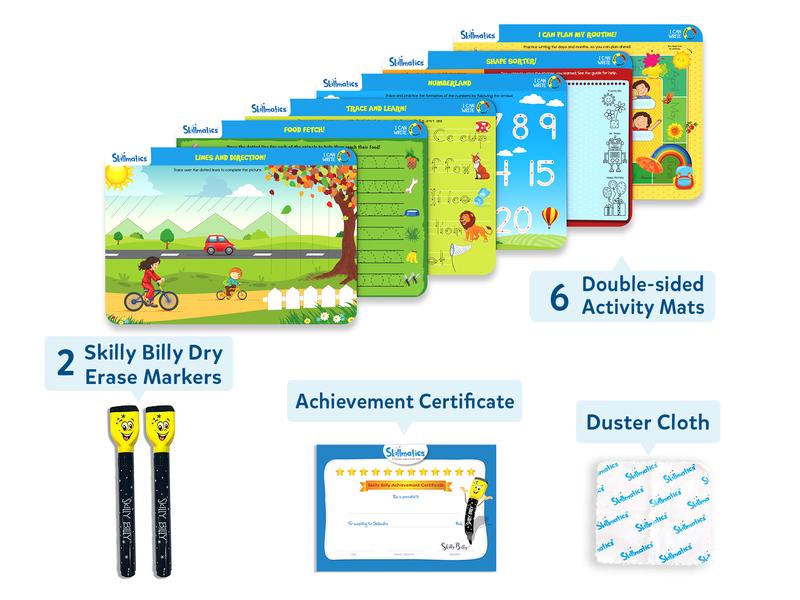 Skillmatics I Can Write - Reusable Educational Toys for Preschool Kids Ages 3-6 with Dry Erase Markers & Duster Cloth