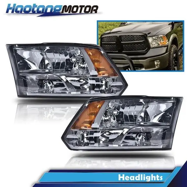 CROSSDESIGN 1Pair Amber Corner LED Tube Projector Headlights Set with LED Headlight Bulbs, Fit for 09-12 Ram 1500 2500 3500, Exclusive to Non-Cladding Model Avalanches, Led Light, Car Lighting