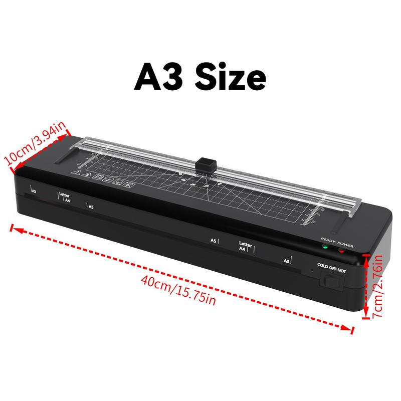 A3 Laminator with 20 Sheets 7-in-1 Design Fast Warm-up Never Jam Tech 13-Inch Cold & Thermal Lamination for Photos Docs Cards Ideal for Home Office School Laminating Kit Free Rounded Corner Film Set & Corner Rounder