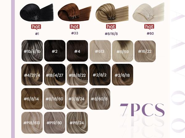 LaaVoo Clip in Hair Extensions Real Human Hair Double Weft Clip in Extensions 7 Counts TikTokShopHolidayHaul SpringStatements