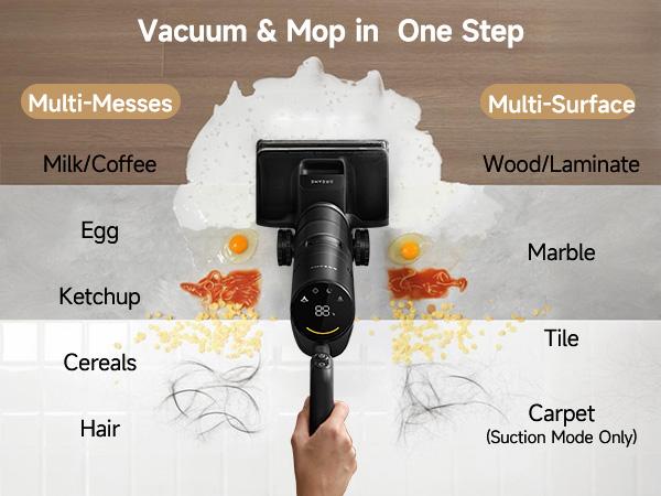 DREAME H14 / H12 Pro FlexReach Vacuum Mop, Wet and Dry Vacuum, 180° Lie-Flat Cordless Vacuum Mop Combo, 140°F Brush Washing, Fast Hot Air Drying in 5 Mins, Great for Sticky Steam Messes Cleaner Self Cleaning System Deep Cleaning Machine