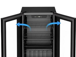 Antarctic Star Beverage Refrigerator - Mini Fridge for Soda Beer or Wine,Small Drink Dispenser, For Office or Bar with Adjustable Removable Shelves,Convertible Door