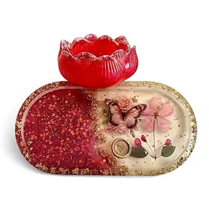 Handmade resin Trinket tray with removable dish
