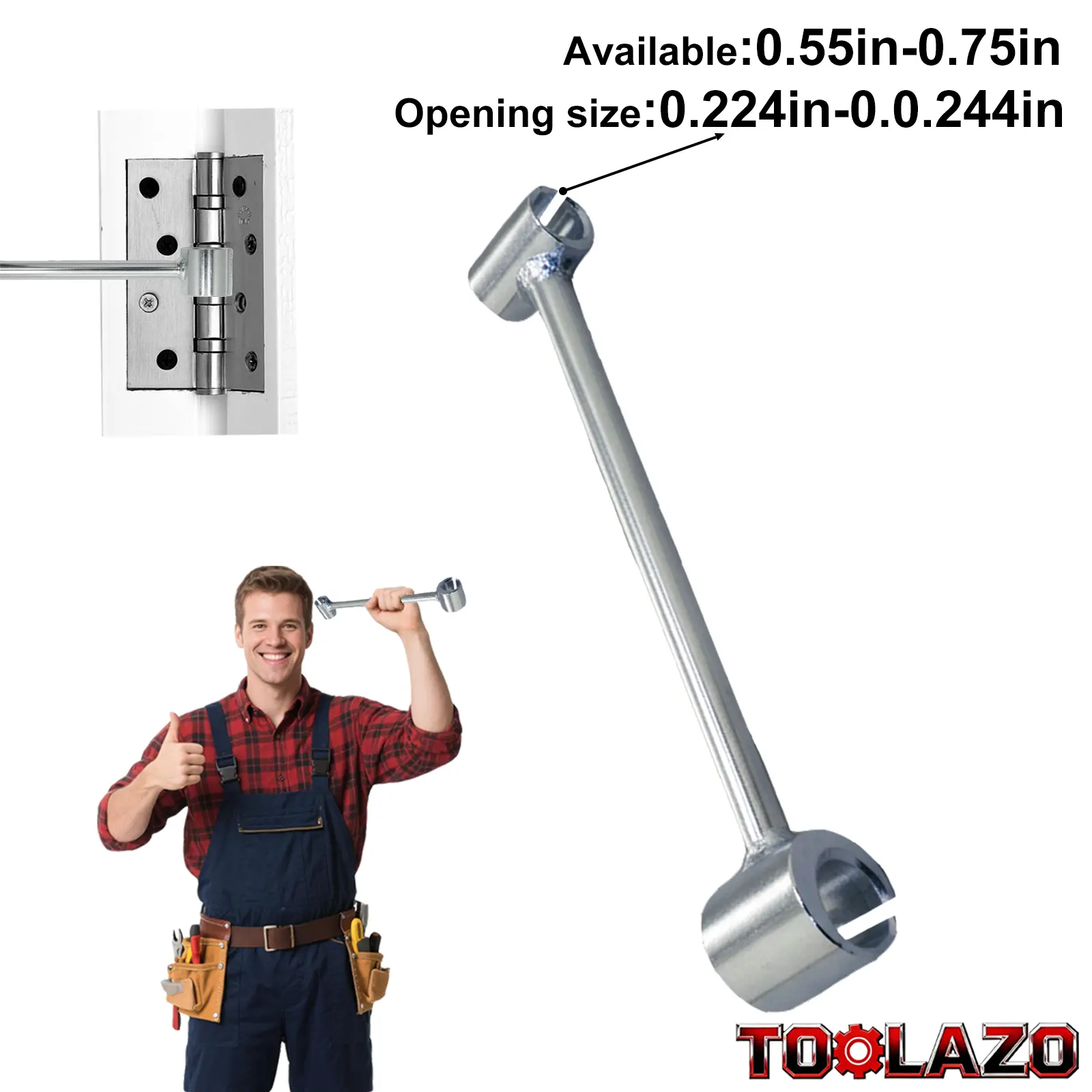 Professional Door Hinge Adjustment Tool - 14-19mm Heavy Duty Hinge Gap Adjusting Wrench for Fire,Security&Cleanroom Doors - Ergonomic Repair Tool for Sagging, Sticking or Misaligned Doors