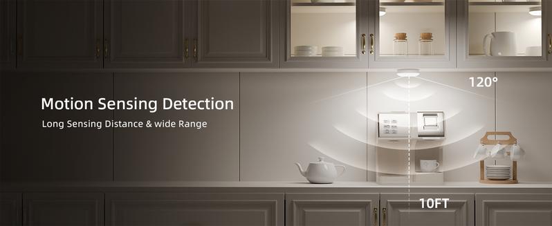 EZVALO Under Cabinet Lighting 1000mAh Rechargeable Puck Lights with Remote 3 Color Temps & 12 RGB Motion Sensor Closet Lights Indoor Dimmable Magnetic Under Counter Lights for Kitchen Shelf Home Decor Energy Saving - Living Room Usb Power Lamp