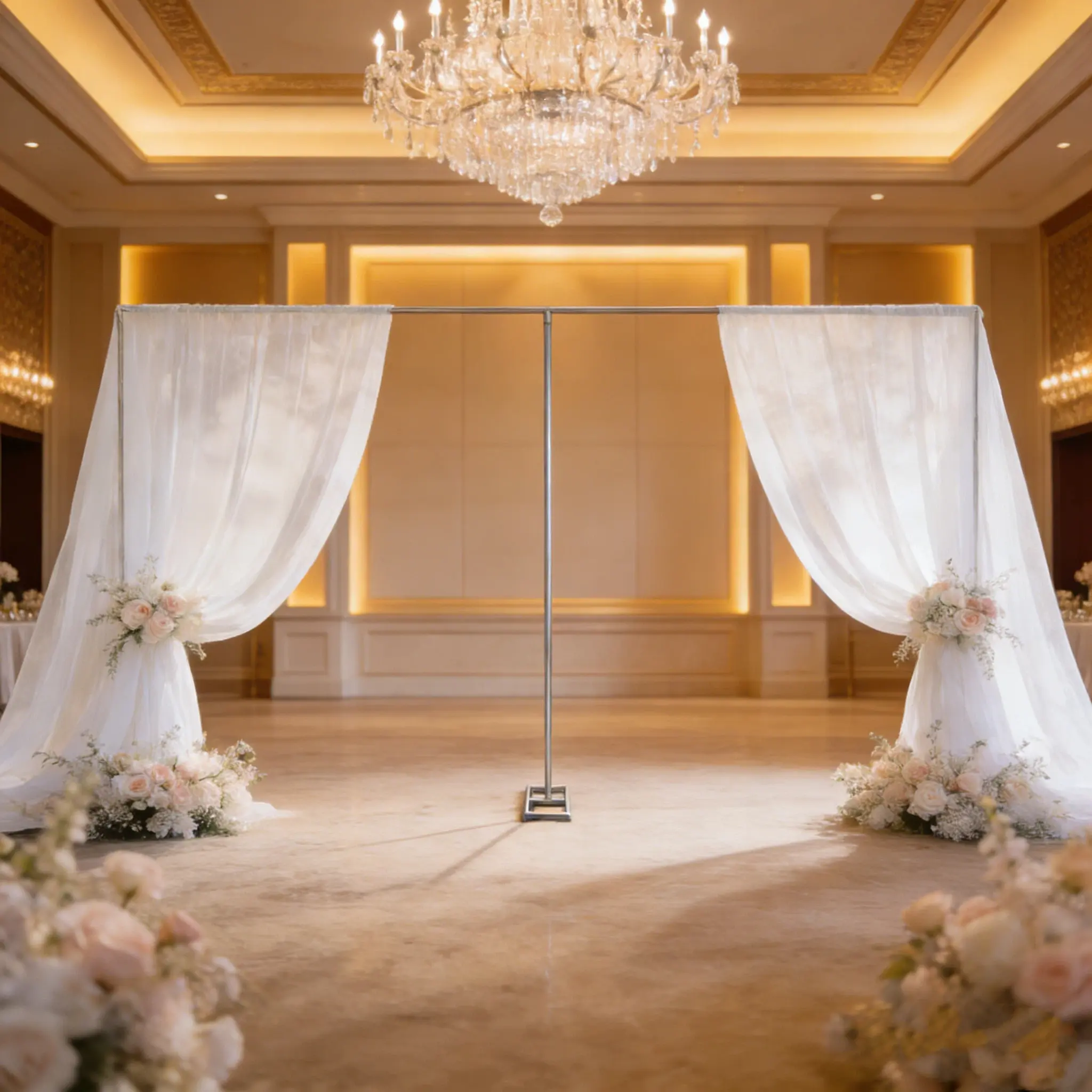 CNCEST Floorstanding 10FT x 20FT (6x3m) Silver Adjustable Wedding Backdrop Stand, Sturdy Iron Pipe Frame, 50x23cm 10kg/22.05lbs Photoshoot/Indoor Solution, Birthday-Themed Festive Backdrops & Banners for Party Decorations