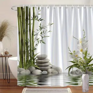 1pc Orchid Shower Curtain Luxury Zen Botanical Bath Curtain with  No-Drill Hooks Suitable for Modern Spa Asian-Themed Bathrooms Bathroomcurtain Showercurtain