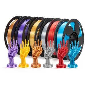 1.75mm PLA Filament Silk Shiny Smooth Metal Metallic Surface Finish 3D Printer Filament, 1kg (2.2lbs) Spool Shiny Silk PLA 3D Printing Filament