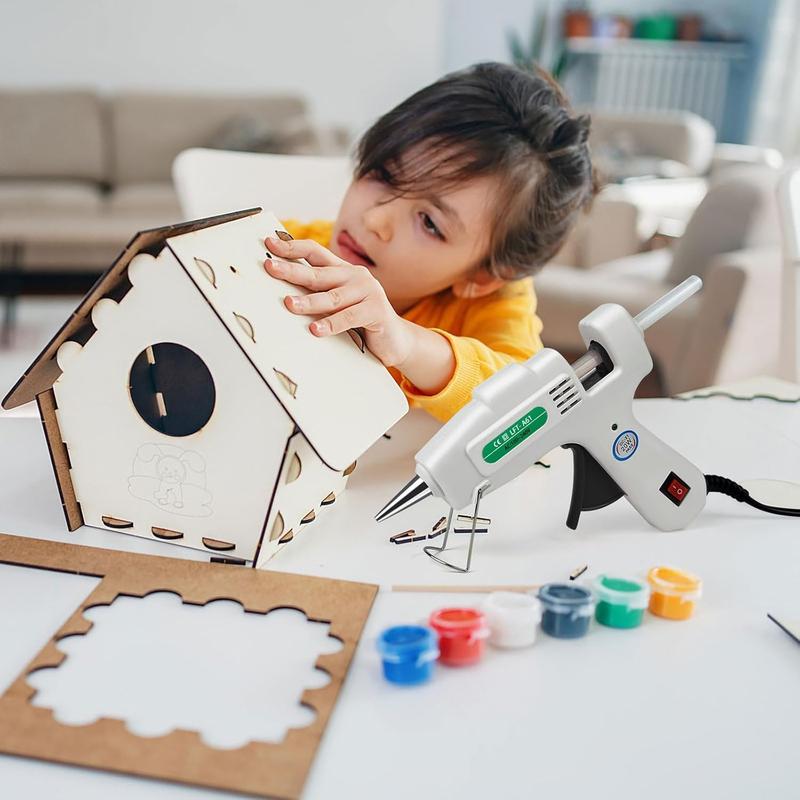 Mini Hot Glue Gun Kit with 30 Glue Sticks - Fast Preheating Hot Melt Gun, High Temp for School Crafts DIY Arts and Quick Home Repairs(White)