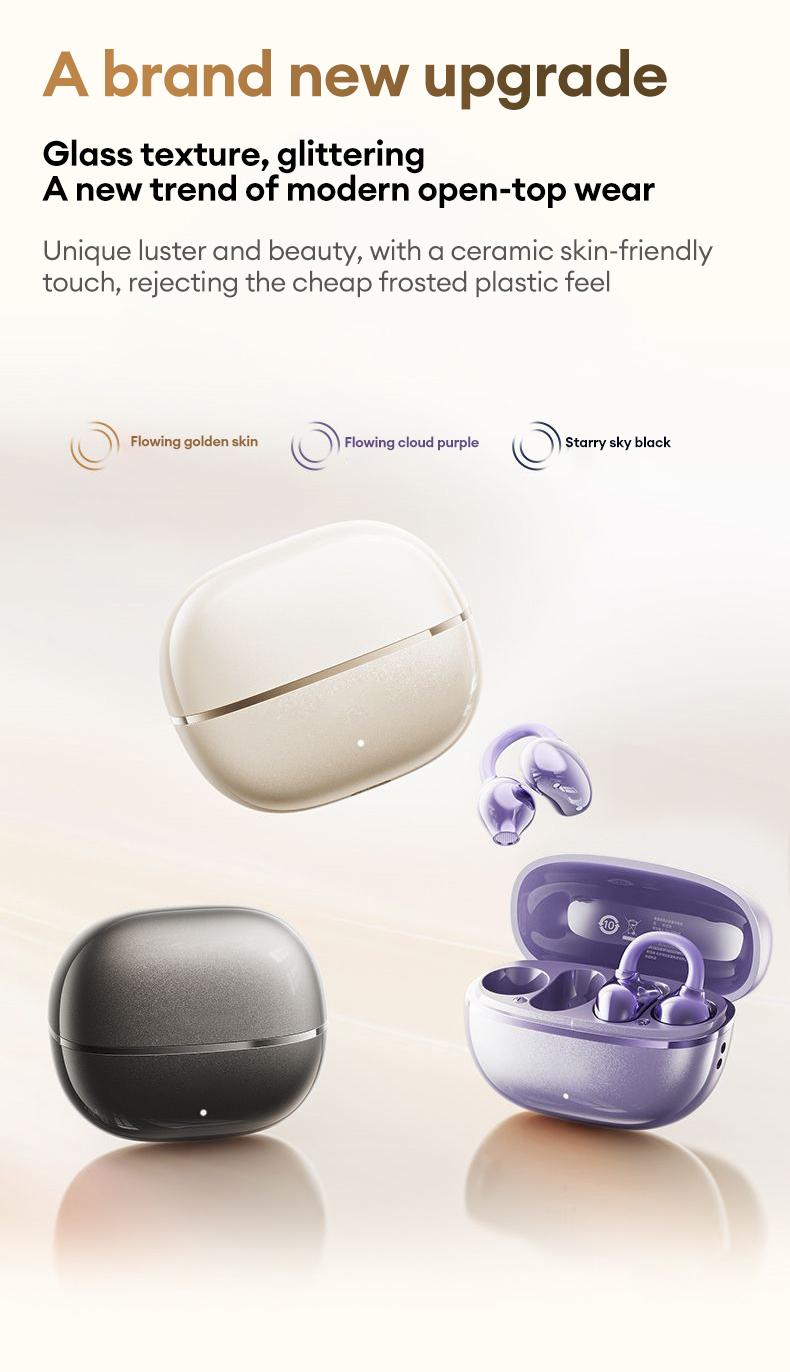 Earclip C7 Clip-on Design Wireless Earphones, Upgraded Panoramic Sound Headset, Comfortable Wearing & IPX5 Waterproof Sports Earbuds for Work, Fitness