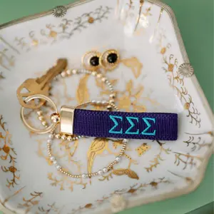 Sigma Sigma Sigma Embroidered Keychain