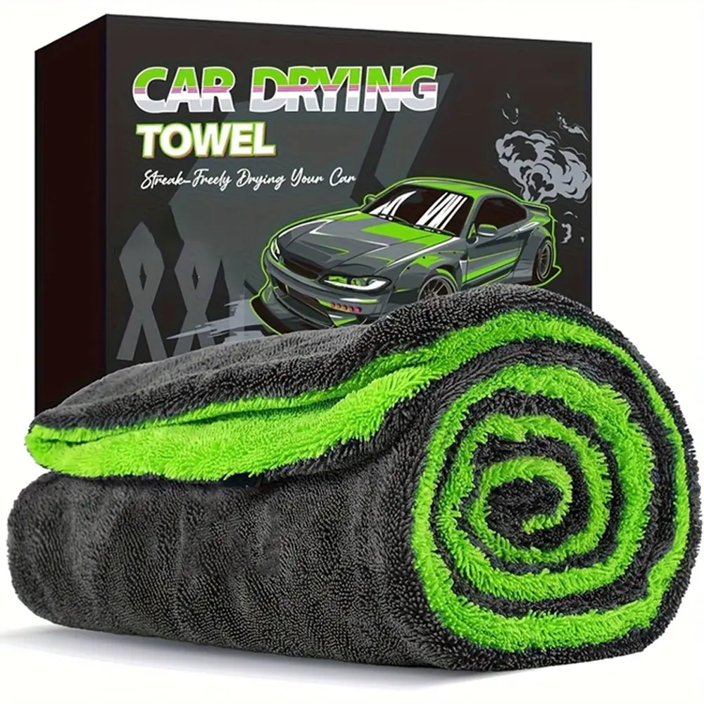 Full-sized Drying Towel, 16x24“ Dual Sided Microfiber Car Cleaning Towel with Twisting Yarn Technique for SUVs, 1400GSM Super Absorbent, Scratch-free, Quick-dry, Machine Washable, Microfiber Cleaning Cloths, Towels For Cars