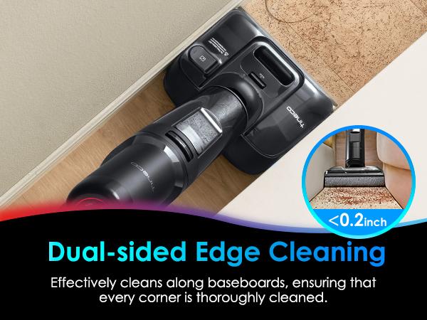 Tineco Floor ONE S7 Stretch Ultra Cordless Wet Dry Vacuum Cleaner, 180°Lay-Flat Anti-Tangle Design, 50 Minutes Runtime, 185℉ Flashdry Self-Cleaning, Dual-Sided Edge Cleaning Floor Cleaner