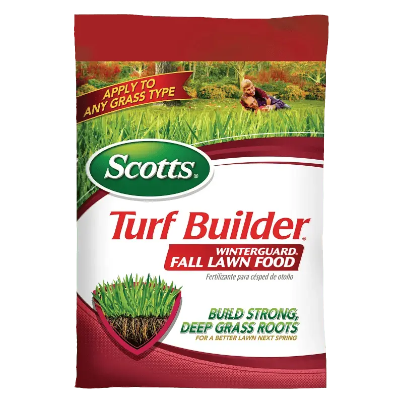 Scotts Turf Builder WinterGuard Fall Lawn Food - 32-0-10 NPK Powder Form Root Builder Grass Fertilizer, Bagged Pack for Lawn Owners & All Grass Types, 10.0 lb, Covers 4,000 sq. ft., Fall Food, Single Apply