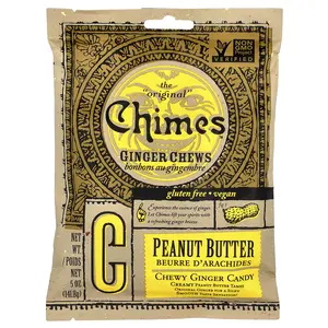 Chimes Ginger Chews, Peanut Butter, 5 oz (141.8 g)