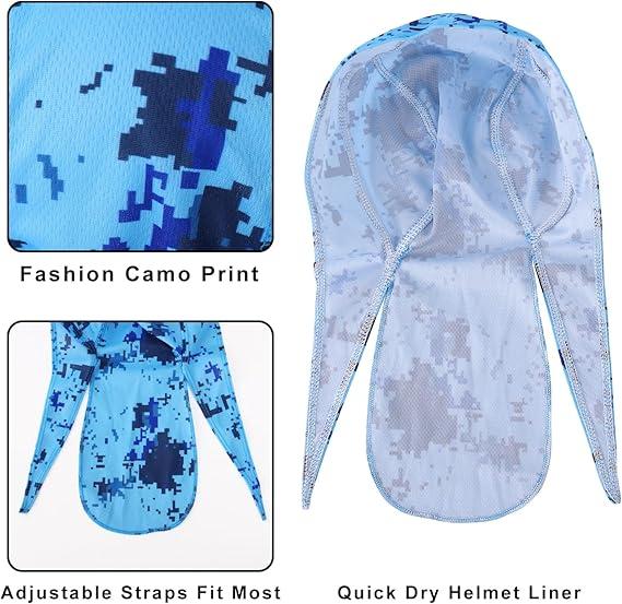 4pcs Sweat Wicking Beanie Cooling Skull Cap Motorcycle Head Wrap Bandana for Men Women headband hair soft scarf