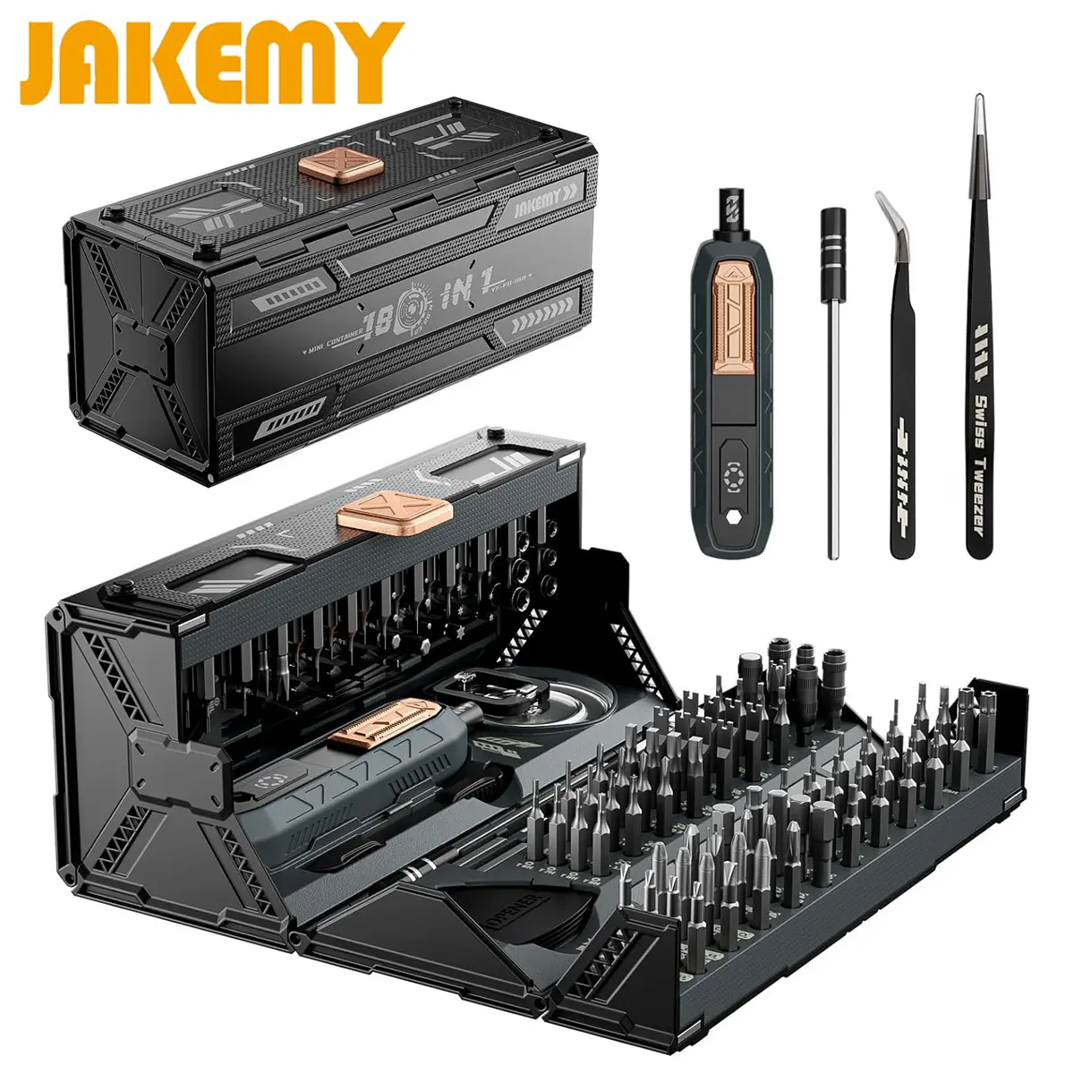 180-in-1 precision screwdriver set with 21 kinds of 160 magnetic drills for laptop repair, glasses, Xbox, manual DIY, etc screwdriver，springtok