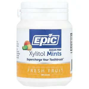 Epic Dental Xylitol Mints, Sugar-Free, Fresh Fruit, 180 Pieces Epic Dental Xylitol Mints, Sugar-Free, Fresh Fruit, 180 Pieces