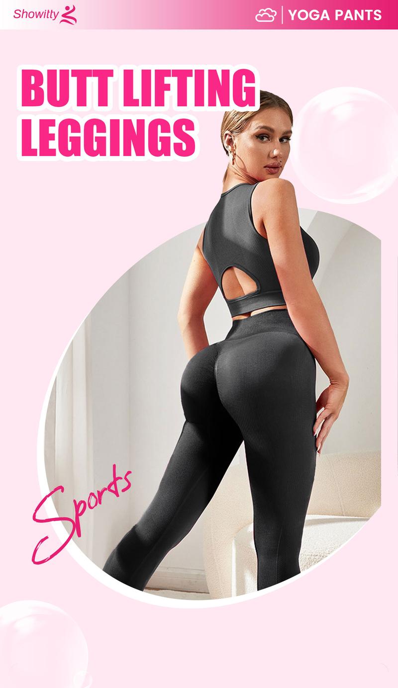 SHOWITTY Women's High Waisted Leggings – Seamless Butt Lifting Yoga Pants for Workout & Fitness