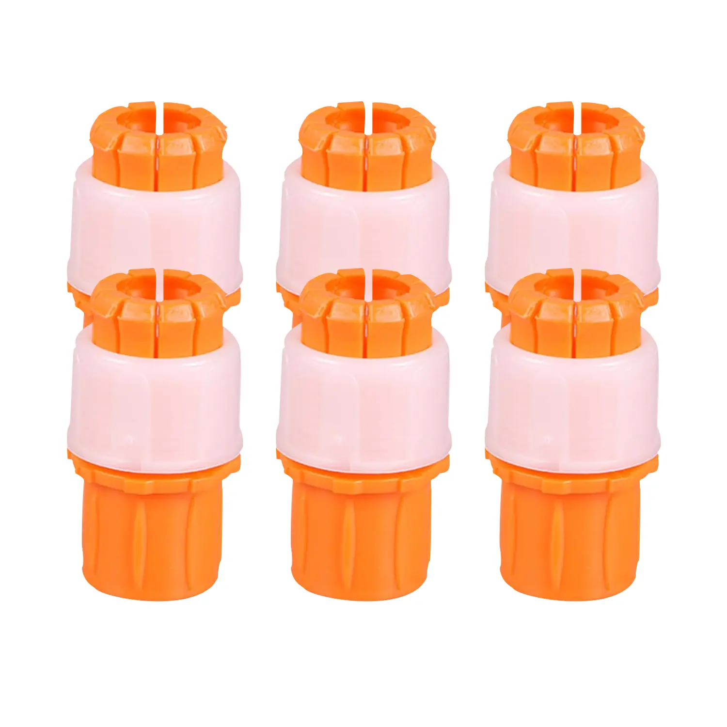 Orange 6-Pack Leak-Proof Quick Connect Kit, Universal Water Tap Connector, Garden Hose Fitting, Kitchen Tap-to-Pipe Adapter for Outdoor Watering & Indoor Use, Garden Hose Connectors