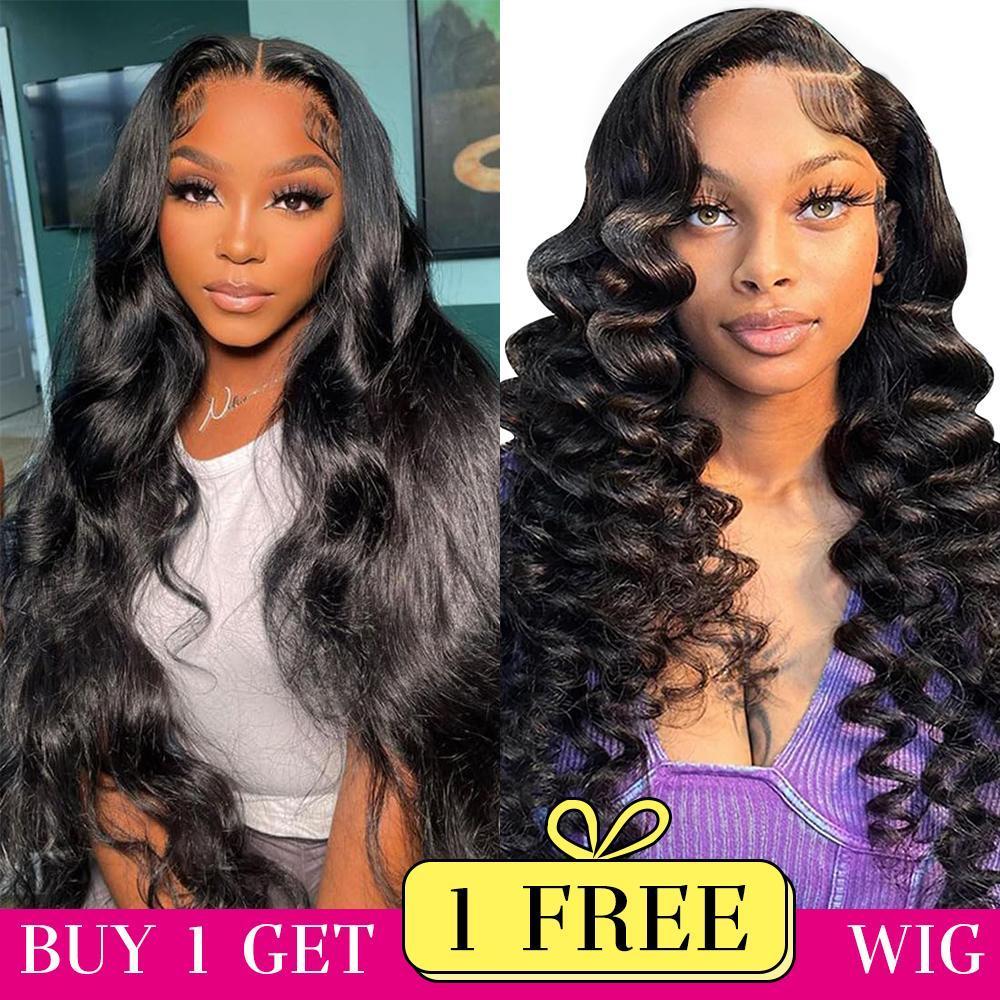 {Combo sale30''&30''} "buy 1 get 2 wig" 13x4 Lace Front Wigs Human Hair Transparent Lace FrontalHumanHair Wigs 180% Density for Woman