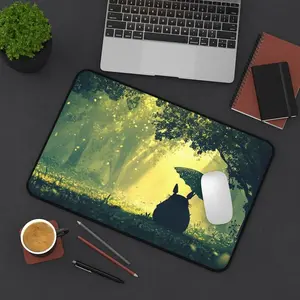 Totoro in Forest Desk Mat - XL Gaming Mouse Pad - Studio Ghibli-Inspired Desk Decor for Cozy Gamers - My Neighbor Totoro, Ghibli Style
