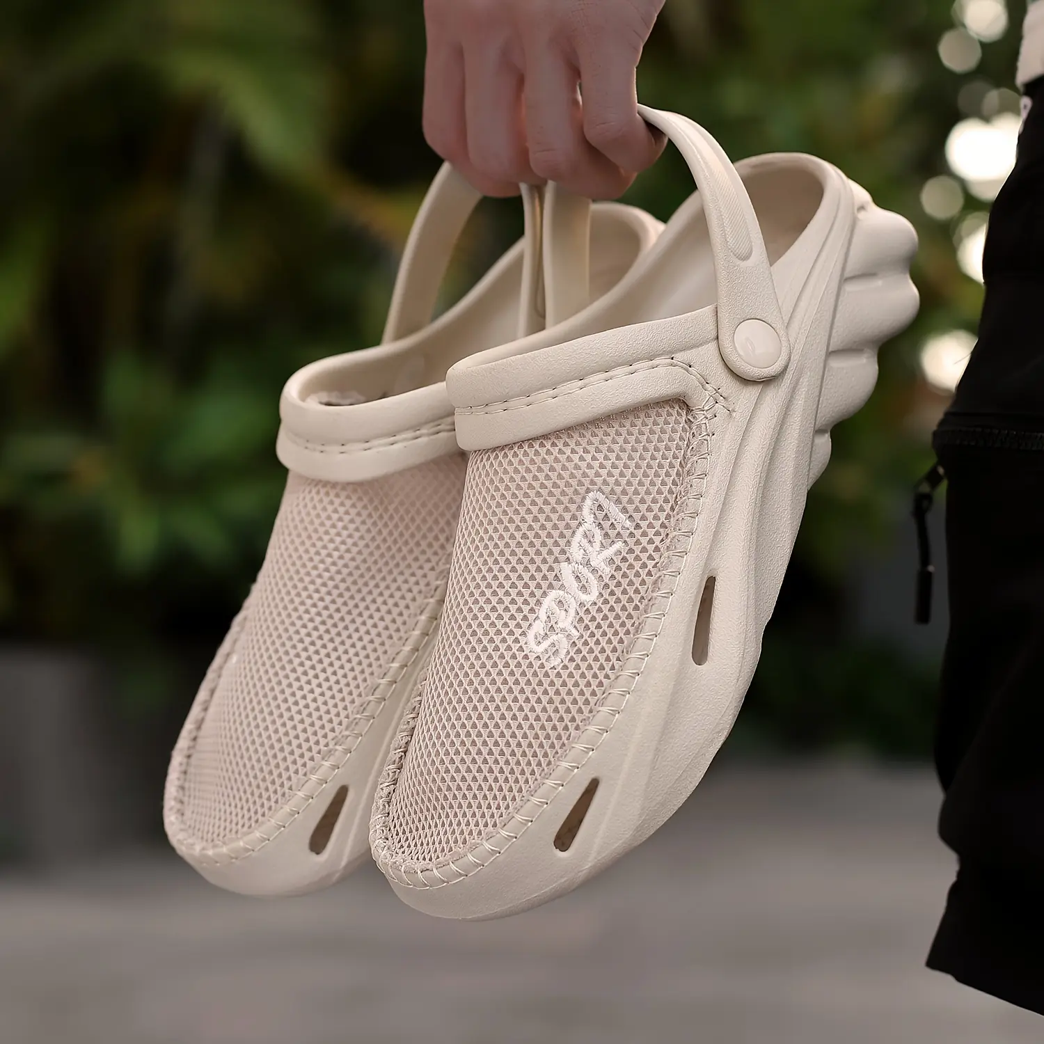 Light Daily Hollow Mesh Closed Toe Slip Comfy Soft Sole Sports Men Sndls, Airy, Flexible, Bohemian, Everyday, Gladiator, Minimalist, Fisherman, Wide Width, Arch Support, Stretch Stylish Loaf Multi Purpose Daily Shoes