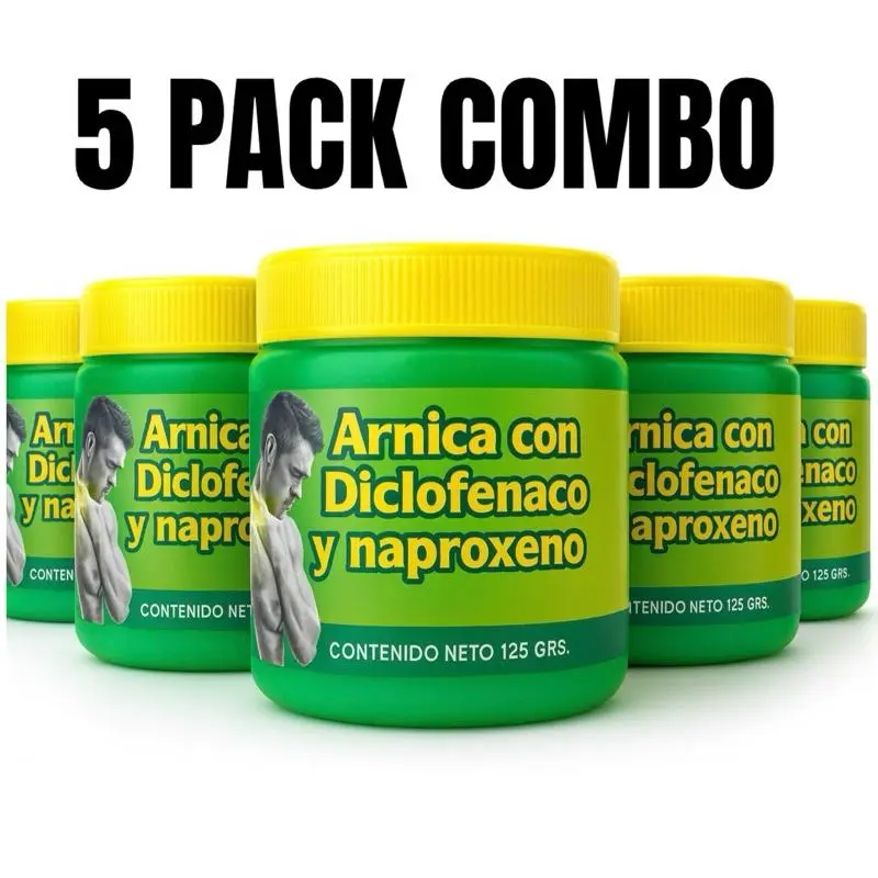 (Pack of 5) Arnica Muscle Massage Balm - 125g Multi-Pack for All, Youth Pain Relief, Calming Effect Full-Body Soothing Care