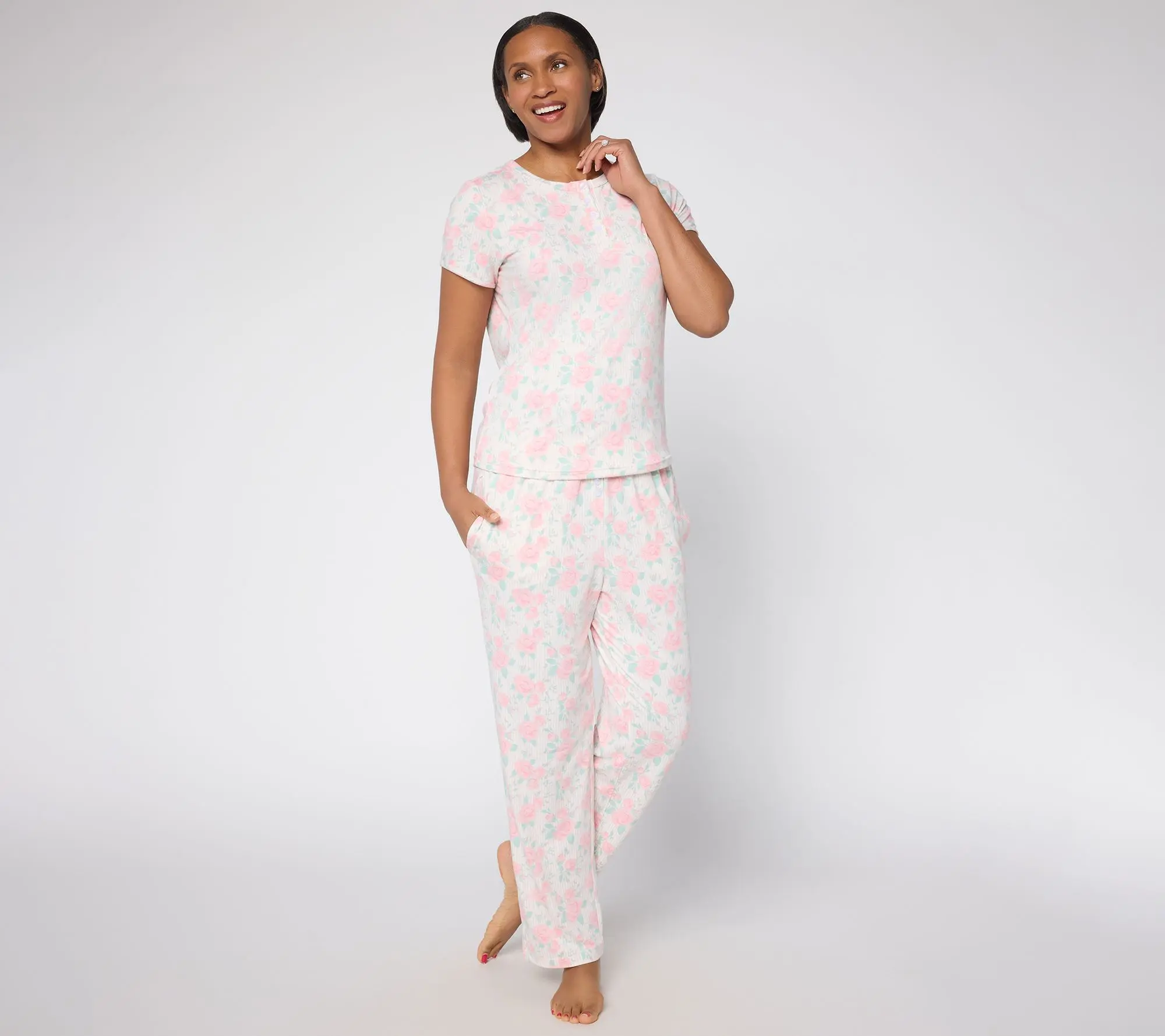 Berkshire Homewear Tall Silky Smooth Henley and Pant Pajama Set