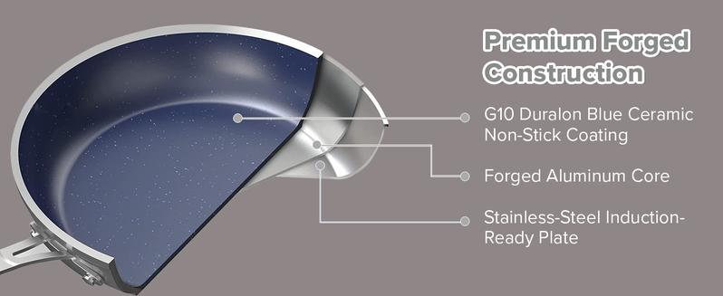 Duralon Non-Stick Cookware 3-Piece Set - 8”, 10”, 12” Frying Pans