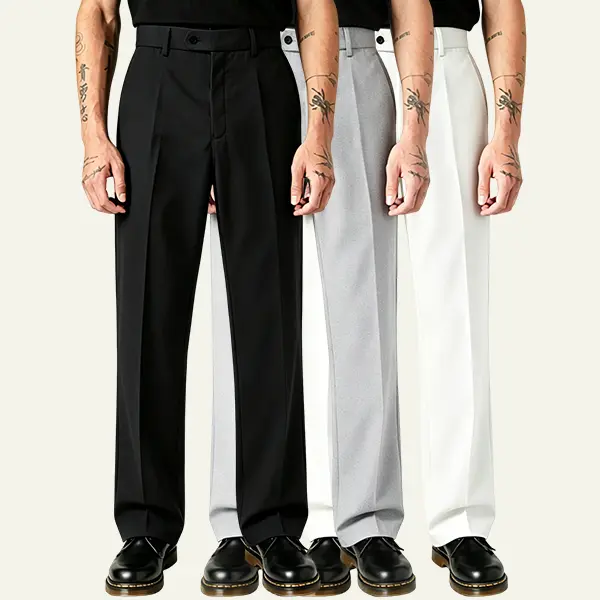 3-piece men’s pants set for all seasons: slim straight long trousers for business casual wear; stylish loungewear/sportswear pants that are breathable and comfortable for everyday wear; casual, fashionable, and comfortable fit; stylish dress trousers.