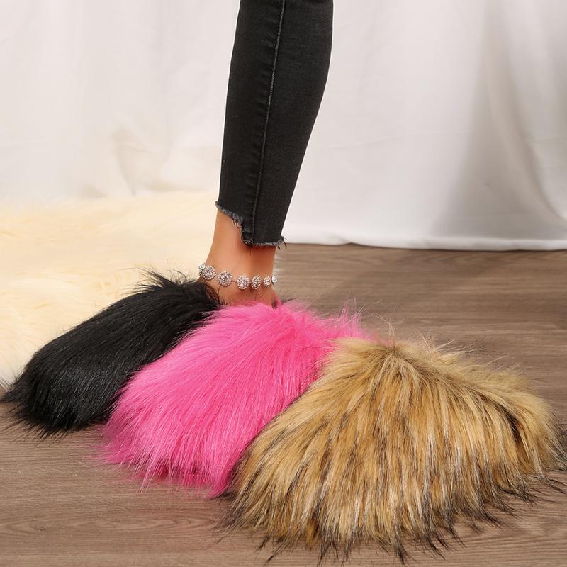 Women's Furry Faux Boots Winter Warm Lined Snow Boot Comfortable Outdoor Plush Flat Shoes Winter Warm Mini Snow Boots Springfresh