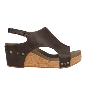 Corkys Footwear Womens Carley Studded Slingback  Casual Sandals Casual High Heel 3" & Up - Brown