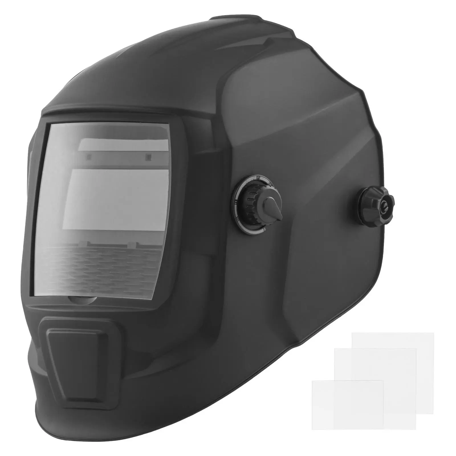 【Summerfinds】VEVOR CRIUS Series Auto Darkening Welding Helmet3.66"x1.69" True Color WeldingmaskSolar Powered with 2 Arc SensorsShade 4/9-13 for TIG MIG ARC Weld GrindingMatte Black, Weldingmask, Protective Welding Helmets