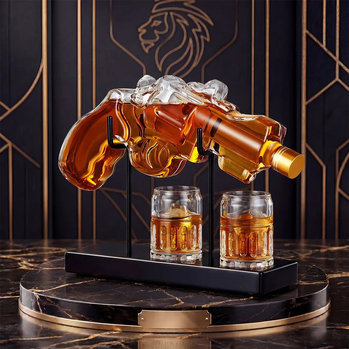 Man Cave Bar accessories, Whiskey Decanter Set with Shot Glass, Cool Anniversary Birthday Gift Ideas for Men Women, Funny Military Retirement Present, Home Bar Drinking Party  Bottle Container Utensils Traditional Classic Mug homedecor