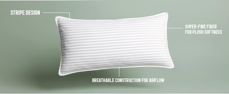 【New Year Deal】Utopia Bedding Premium Striped Bed Pillows for Back Stomach & Side Sleepers - Polycotton Soft Breathable Covers, No-Shift Construction, White, Pack of 2 - Polyester - Supportive Memory Foam 【New Year Deal】Utopia Bedding Premium Striped Bed Pillows for Back Stomach & Side Sleepers - Polycotton Soft Breathable Covers, No-Shift Construction, White, Pack of 2 - Polyester - Supportive Memory Foam