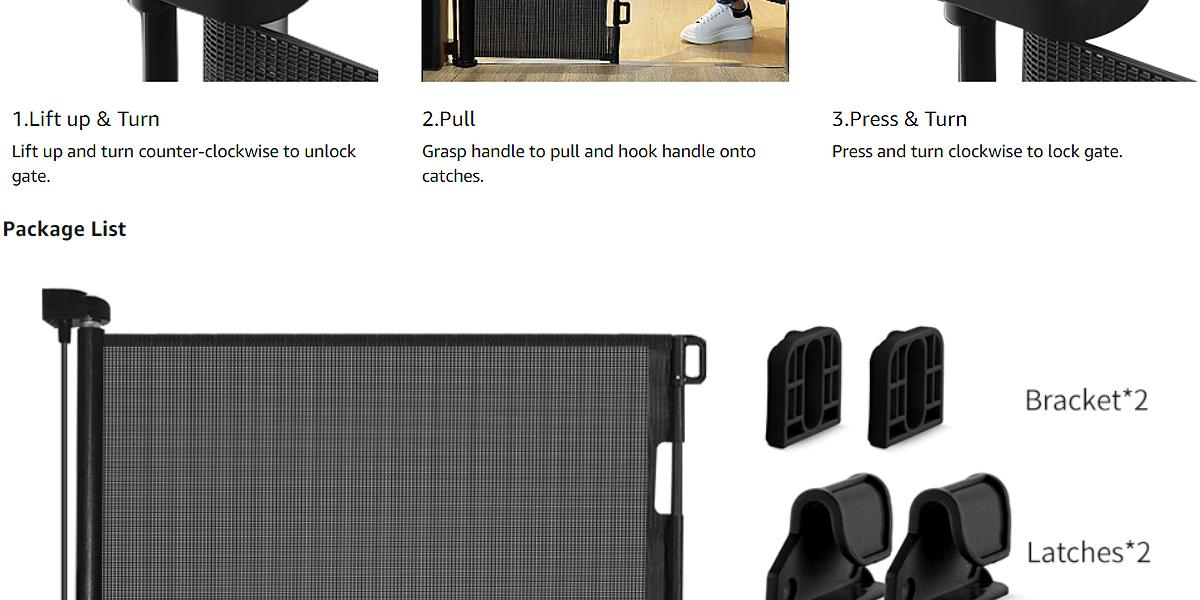 Dearlomum Retractable Baby Gate 33.1" Tall with Mesh Design Extends to 55"/71"/118"/168"/197" Wide for Doorways Stairs & Hallways White Safety Fences Guardrail Gift for Infant Newborn Dearlomum Retractable Baby Gate 33.1" Tall with Mesh Design Extends to 55"/71"/118"/168"/197" Wide for Doorways Stairs & Hallways White Safety Fences Guardrail Gift for Infant Newborn